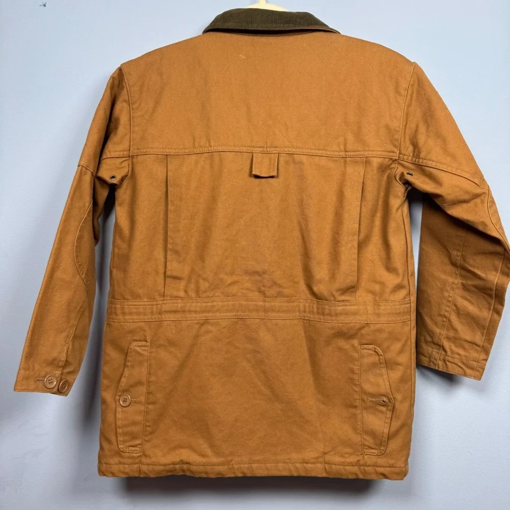 VTG Cabelas Outdoor Gear Hunting Jacket Youth Boys L Brown Canvas Corduroy Chore